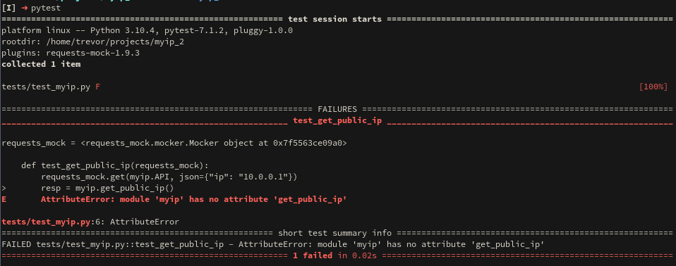 Pytest Error