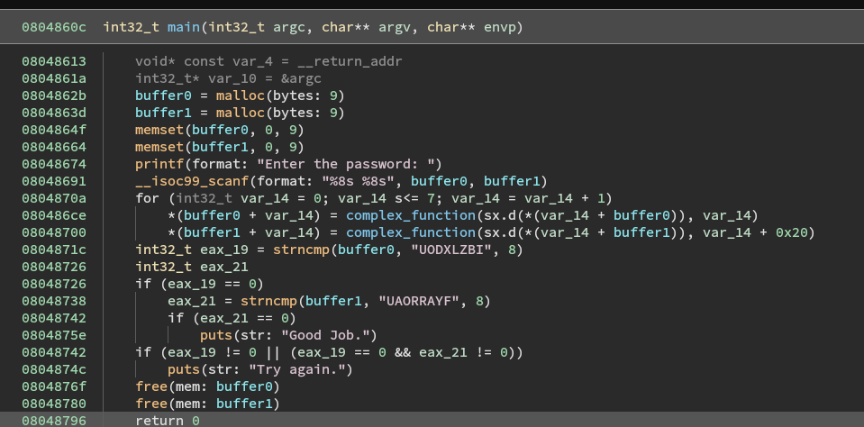 Analyzing the Binary