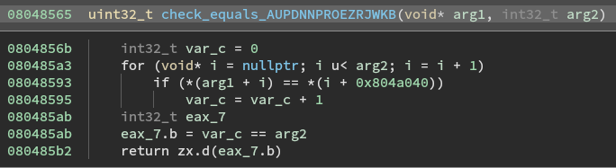 check equals